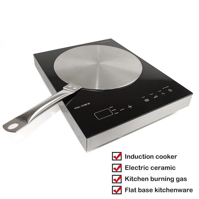 KING.LJ Heat Diffuser Induction Plate 9.45inch/24cm Stainless Steel For Gas Stove Glass Cooktop Induction Plate Adapter Induction Cooker Cooking Hob Range Pansâ€¦ - Image 2